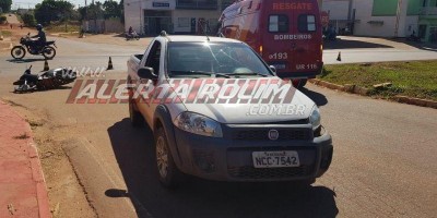 Carro e moto se envolvem em acidente em Rolim de Moura