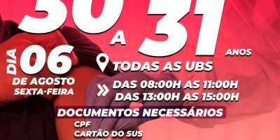 Rolim de Moura: Vacinação contra covid-19 para pessoas com idade entre 30 a 31 anos...