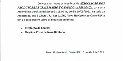 EDITAL DE CONVOCAÇÃO - APRUMACA