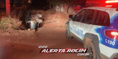 Dirigindo embriagado, motorista perde o controle da direção e cai em valeta em Rolim de...