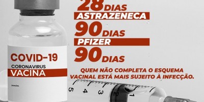 Secretaria de saúde pede que a população não deixe tomar segunda dose da vacina...