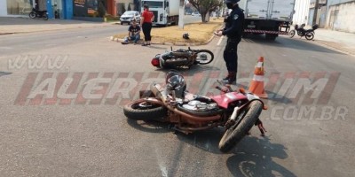 Colisão entre duas motos foi registrada nesta tarde de terça-feira em Rolim de Moura