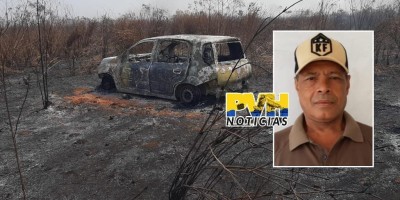 PM encontra carro incendiado de ex-vereador de Pimenteiras assassinado com tiro na testa...