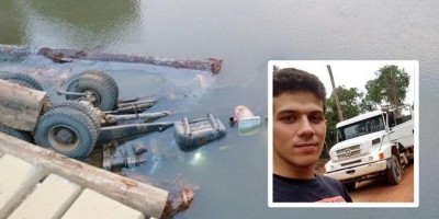 Motorista de 21 anos morre após ponte ceder e caminhão cair em rio