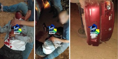 Carro capota na zona rural de Ji-Paraná e motorista é socorrido as pressas ao hospital
