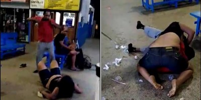 Ignorância: Expectadores assistem com naturalidade agressão a mulher em rodoviária