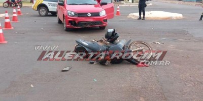 Mais um acidente entre moto e carro é registrado nesta quinta em Rolim de Moura