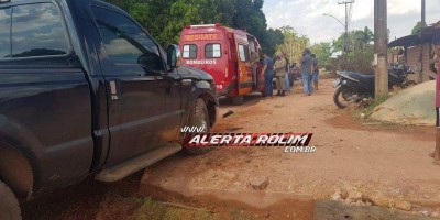 Acidente envolvendo moto e caminhonete foi registrado nesta sábado em Rolim de Moura