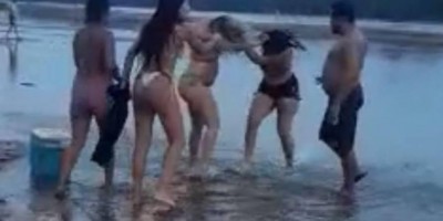 Mulheres 'se pegam na porrada' em prainha em Pimenteiras (RO); veja o vídeo