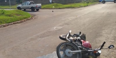 Motociclista fica gravemente ferido em acidente entre moto e carro em Nova Brasilândia