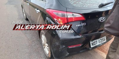 Motociclista fratura perna ao bater na traseira de carro na RO-383 em Rolim de Moura