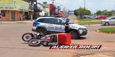 Entregador fica ferido após colisão entre motos em Rolim de Moura