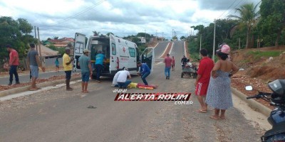 Idosa sofre possível fratura de braço após ser atropelada por moto em Nova Brasilândia