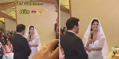 Noiva viraliza na internet ao se recusar a fazer voto de casamento: 'Submissa, não!';...
