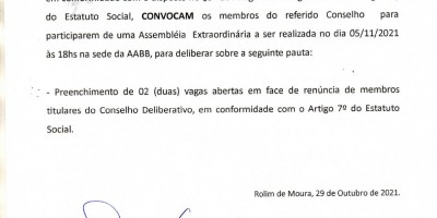 EDITAL DE CONVOCAÇÃO - AABB
