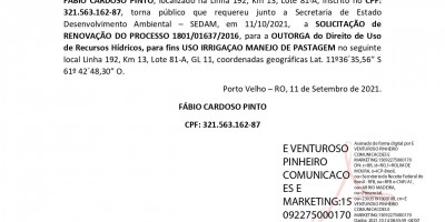 SOLICITAÇÃO DE OUTORGA - FÁBIO CARDOSO PINTO