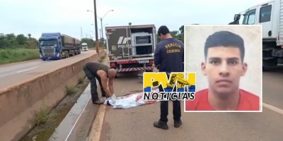Motociclista de 24 anos morre após bater em mureta e poste na BR-364