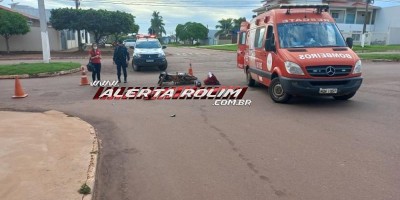 Mulher fratura braço após colisão entre carro e moto na esquina da UPA em Rolim de...