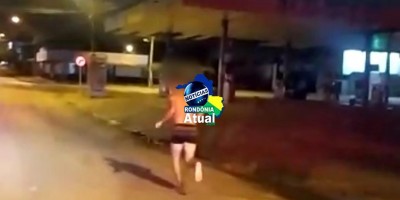 Indivíduo é avistado correndo no meio da rua só de cueca durante madrugada, em...