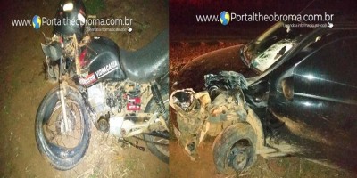 Motociclista sofre várias fraturas após bater de frente com carro na RO-133 em Theobroma