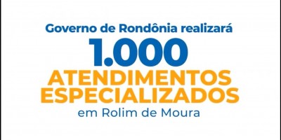 Várias especialidades médicas serão atendidas neste final de semana em Rolim de Moura;...