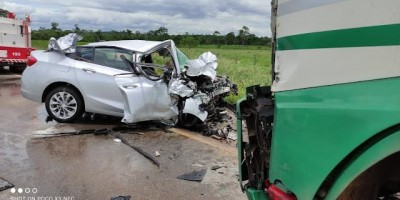 Grave acidente deixa um morto e outro gravemente ferido na BR-364, entre Cacoal e Médici