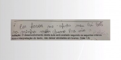 'Meu pai bate na minha mãe': menina escreve pedido de socorro em prova em RO