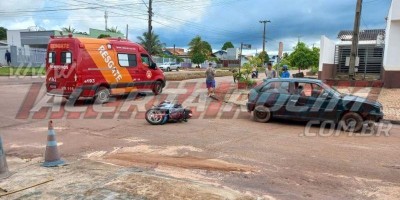 Condutor inabilitado invade via e ocasiona acidente em Rolim de Moura
