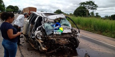 Identificados: Pai e filho de 7 anos morrem em grave acidente na BR-364, entre Ji-Paraná...