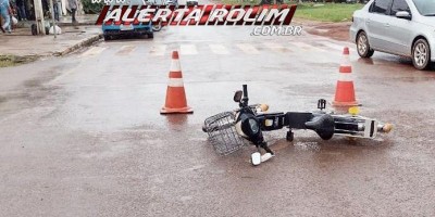 Idoso é socorrido após acidente com bicicleta elétrica no Centro de Rolim de Moura