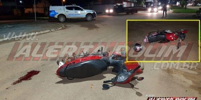 Duas mulheres ficam feridas após colisão entre motocicletas no centro de Rolim de Moura
