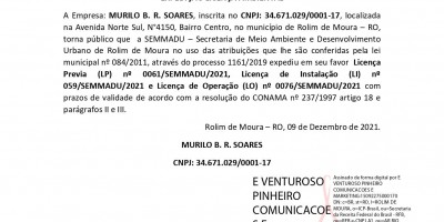 EXPEDIÇÃO LICENÇA AMBIENTAL - MURILO B. R. SOARES