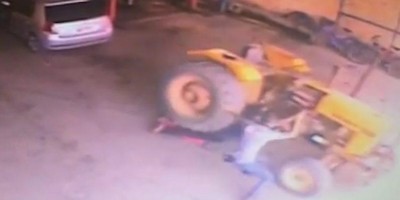 Pai passa com trator por cima da cabeça do próprio filho acidentalmente em Ariquemes