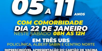 Rolim de Moura inicia vacinação contra covid-19 em crianças com comorbidades neste...