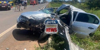 Acidente na BR-364 próximo a Vilhena deixa duas pessoas com ferimentos graves