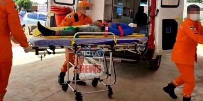 Homem é socorrido em estado grave após ser atropelado por trator na área rural de...