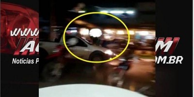 Condutor atropela pedestre na área central de Rolim de Moura; Veja o vídeo