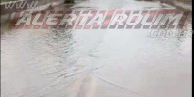 Rio São Pedro, na RO-383 entre Rolim e Cacoal, transborda e já está passando em cima...