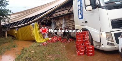 População saqueia carga de cerveja após carreta carregada tombar em Porto Velho