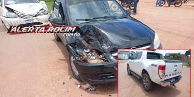 Colisão entre três carros foi registrada nesta sexta-feira em Rolim de Moura