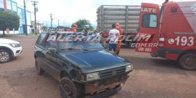 Motociclista é socorrido à UPA após colisão contra carro em Rolim de Moura