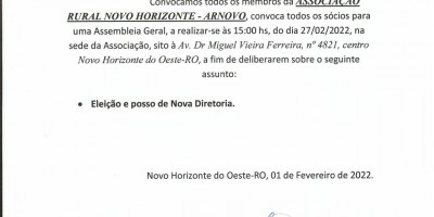 EDITAL DE CONVOCAÇÃO - ARNOVO