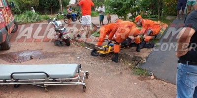 Duas pessoas ficam feridas após colisão entre moto e carro no bairro Planalto em Rolim...