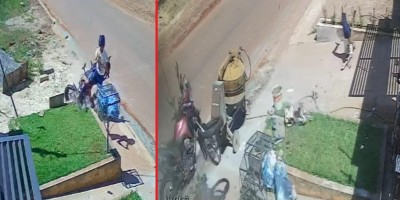 Motociclista fica em estado grave após sofrer acidente em Rolim de Moura; veja o vídeo