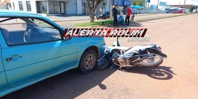 Motorista avança a via e provoca acidente na região central de Rolim de Moura