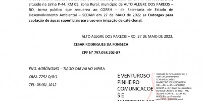SOLICITAÇÃO DE OUTORGA  - CESAR RODRIGUES DA FONSECA