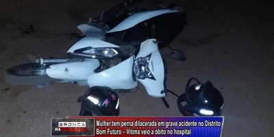 Mulher de 36  anos morre após colisão entre carro e motoneta em Ariquemes