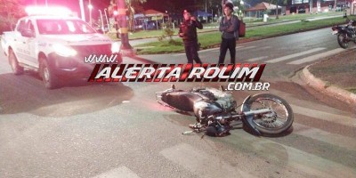 Colisão entre duas motos deixa uma pessoa feria em Rolim de Moura