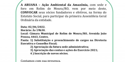 EDITAL DE CONVOCAÇÃO - ARUANA