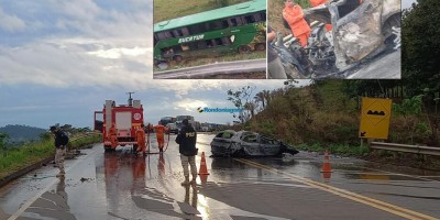 Identificados: Ônibus capota e vai parar em ribanceira após colisão com carro na...